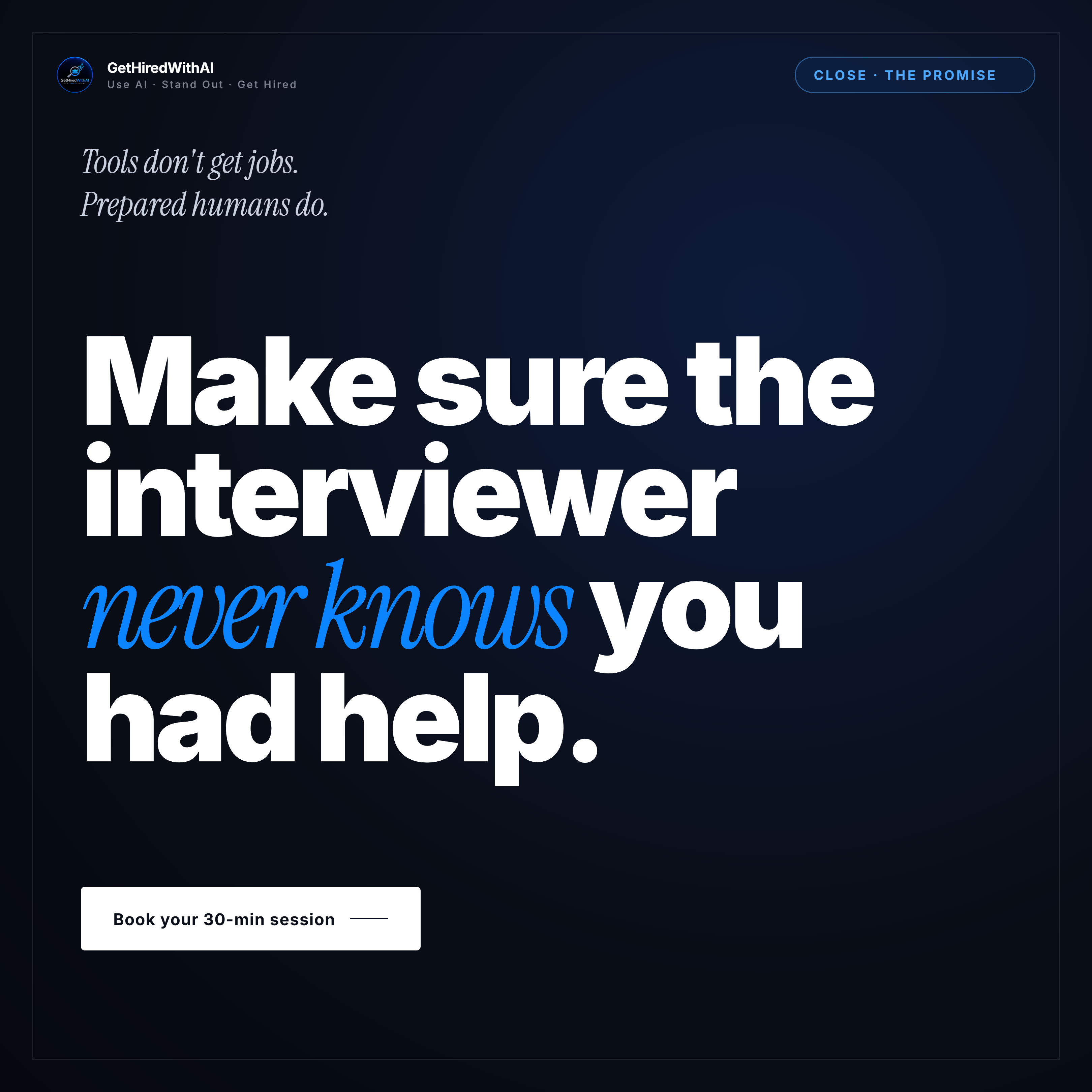 1-on-1 AI Interview Practice Session (30 Minutes) — GetHiredWithAI