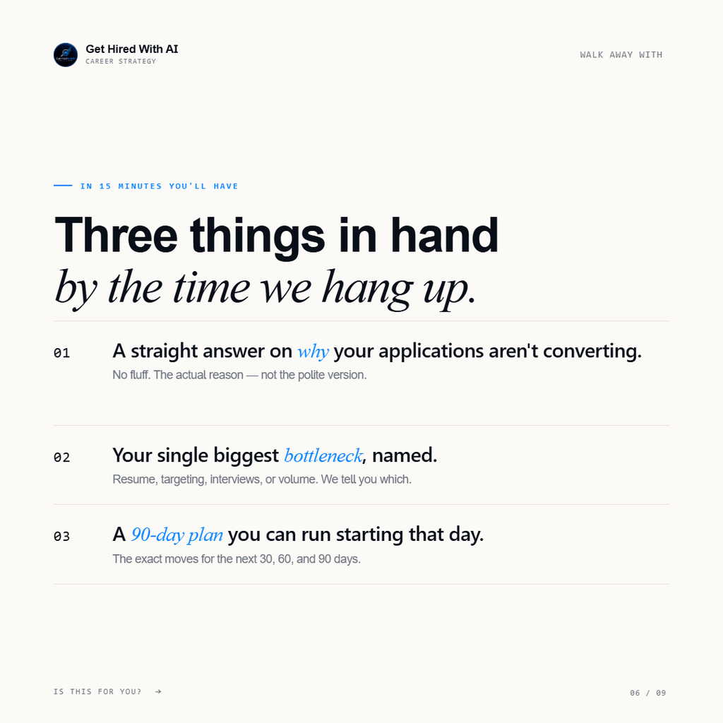 Free AI Career Strategy Session (30 Min) — Build Your 90-Day Plan