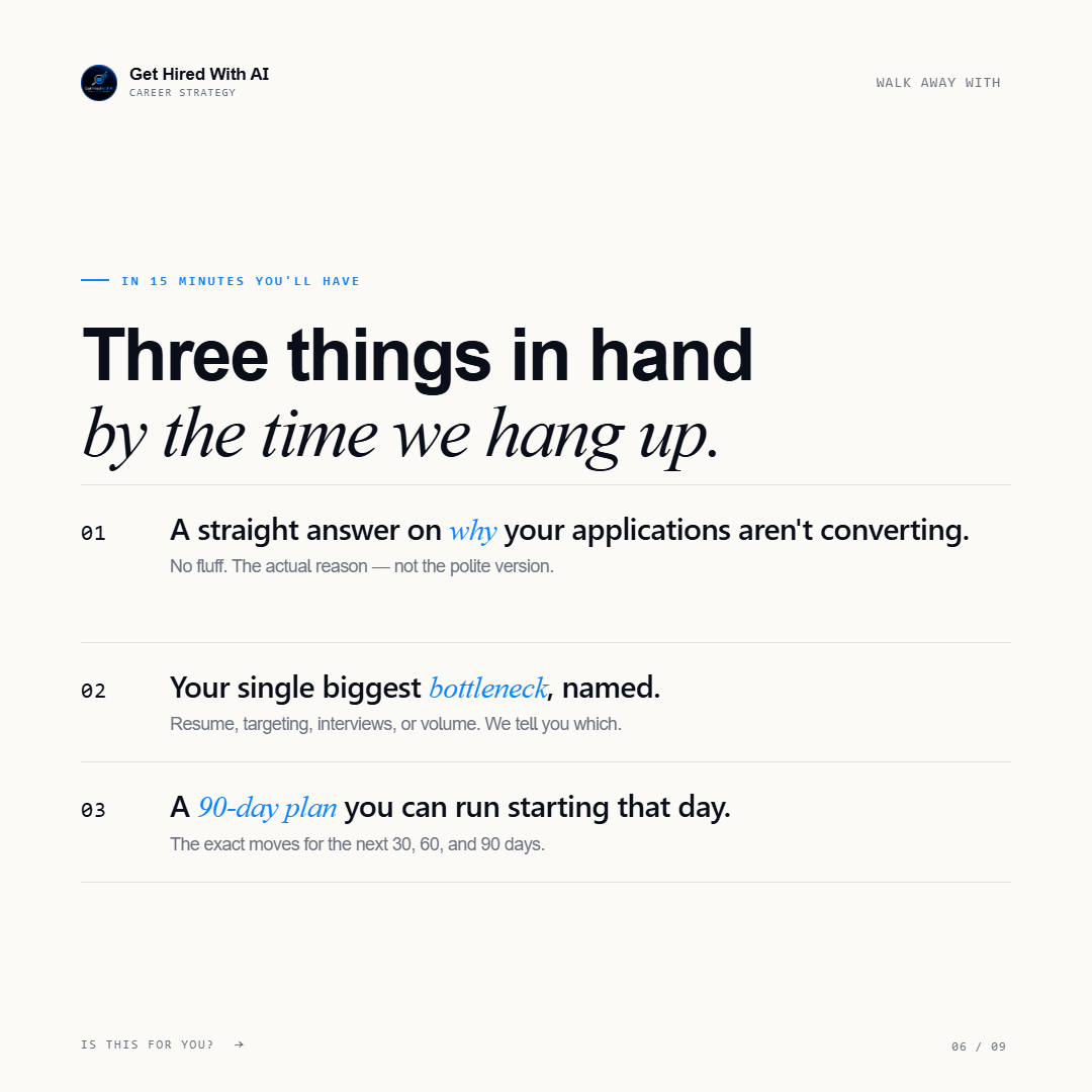 Free AI Career Strategy Session (30 Min) — Build Your 90-Day Plan